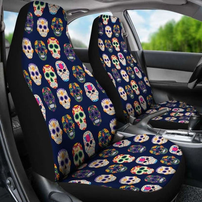 Set Of Pcs Sugar Skull Day Of The Dead Car Seat Covers