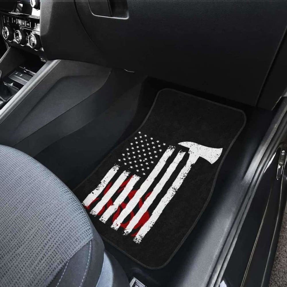 Firefighter Front And Back Car Mats Set Of