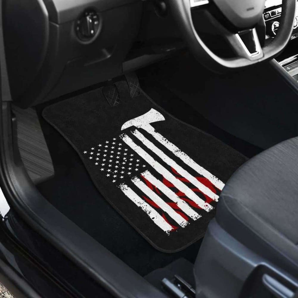 Firefighter Front And Back Car Mats Set Of