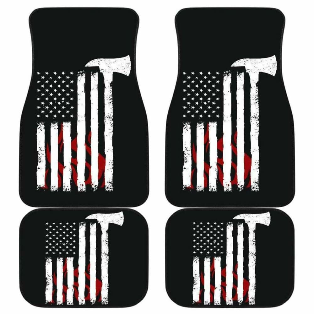 Firefighter Front And Back Car Mats Set Of