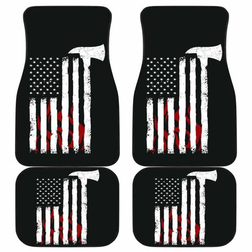 Firefighter Front And Back Car Mats Set Of