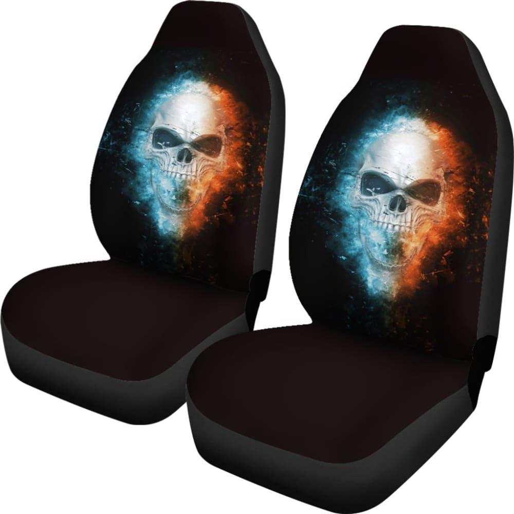 Fire and Ice Skull Car Seat Covers