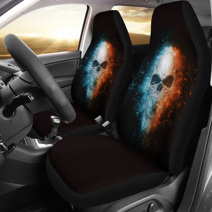 Fire and Ice Skull Car Seat Covers