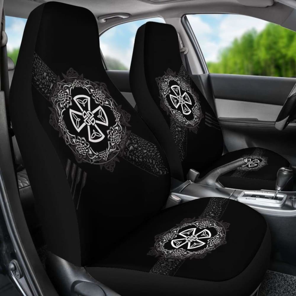 Celtic Car Seat Covers - Celtic Cross With Knot