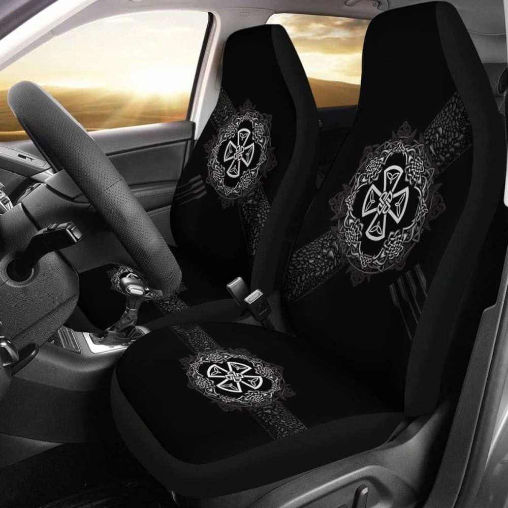 Celtic Car Seat Covers - Celtic Cross With Knot