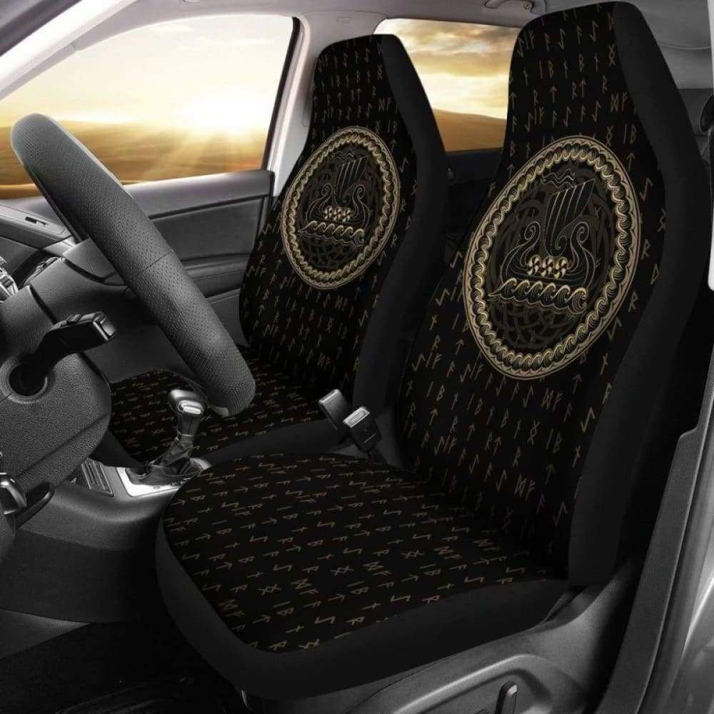Viking Tree Of Life Drakkar Longship Car Seat Covers