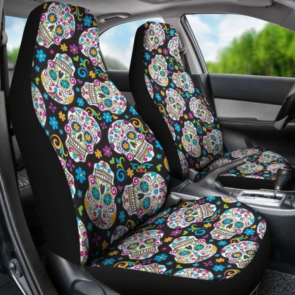 Set Of Pcs - Sugar Skull Car Seat Covers