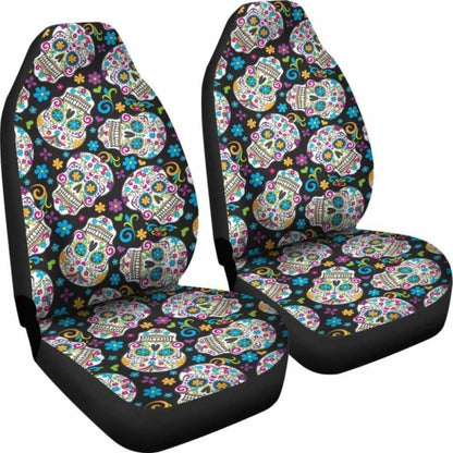 Set Of Pcs - Sugar Skull Car Seat Covers