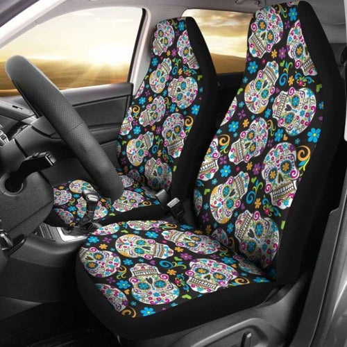 Set Of Pcs - Sugar Skull Car Seat Covers
