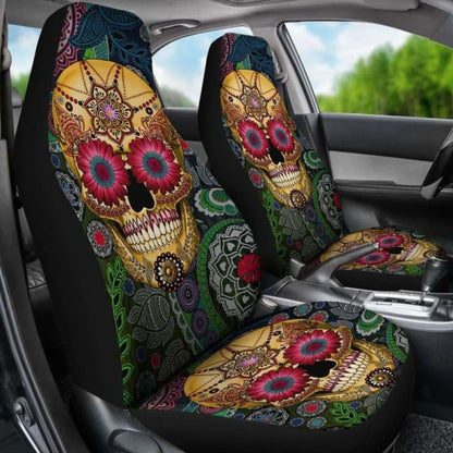 Set Of Pcs Sugar Skull Car Seat Covers