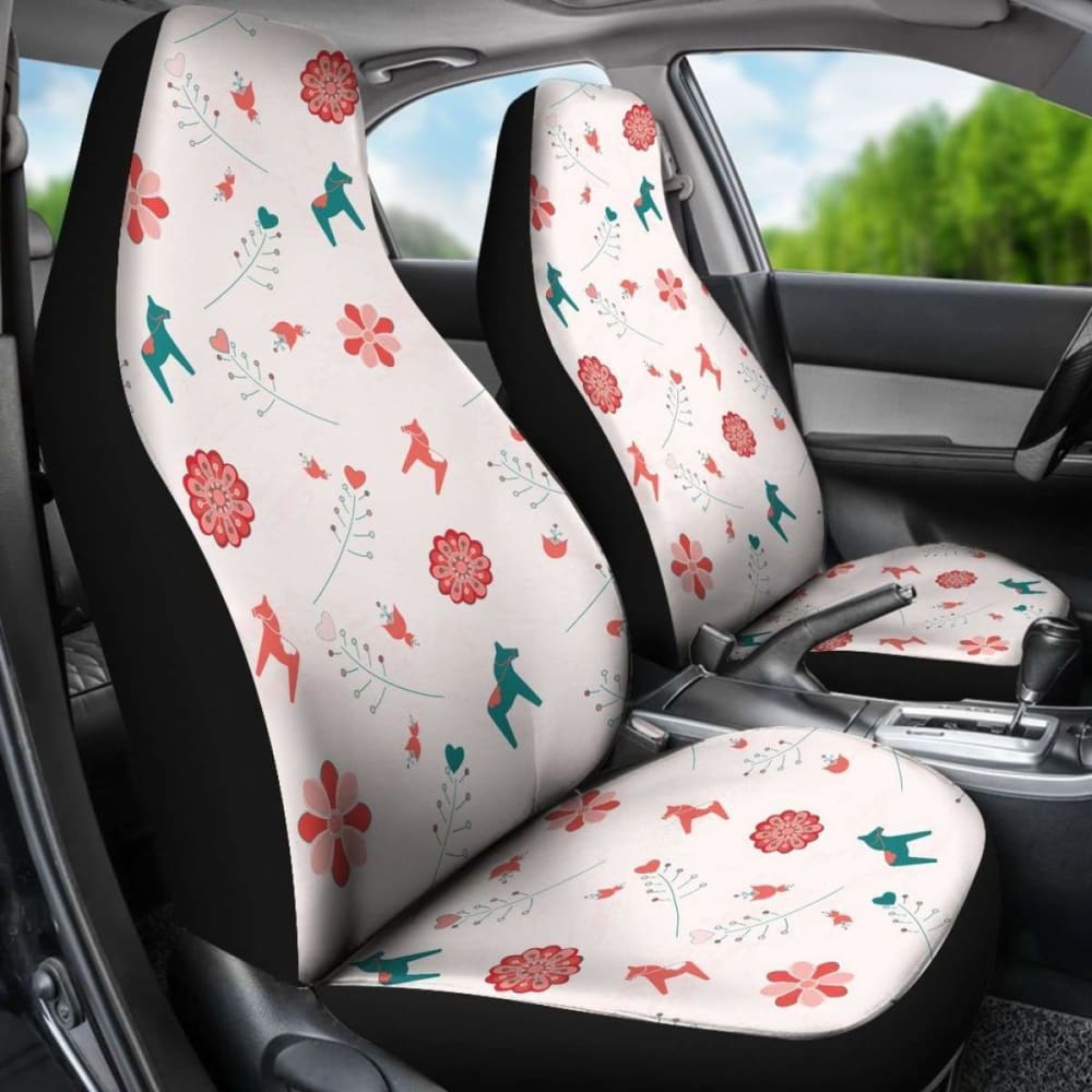 Swedish Dala Horse Car Seat Covers