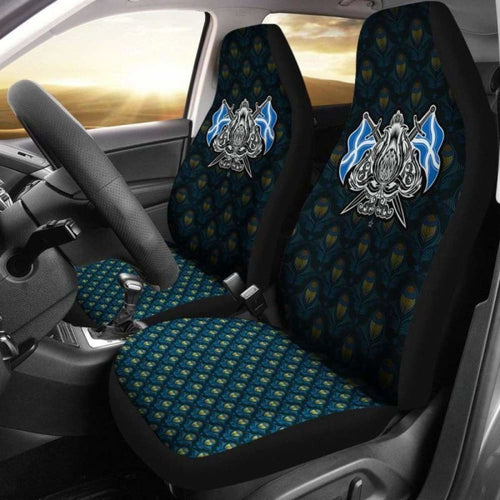 Scotland Thistle Plant With Crossed Flags Car Seat Covers