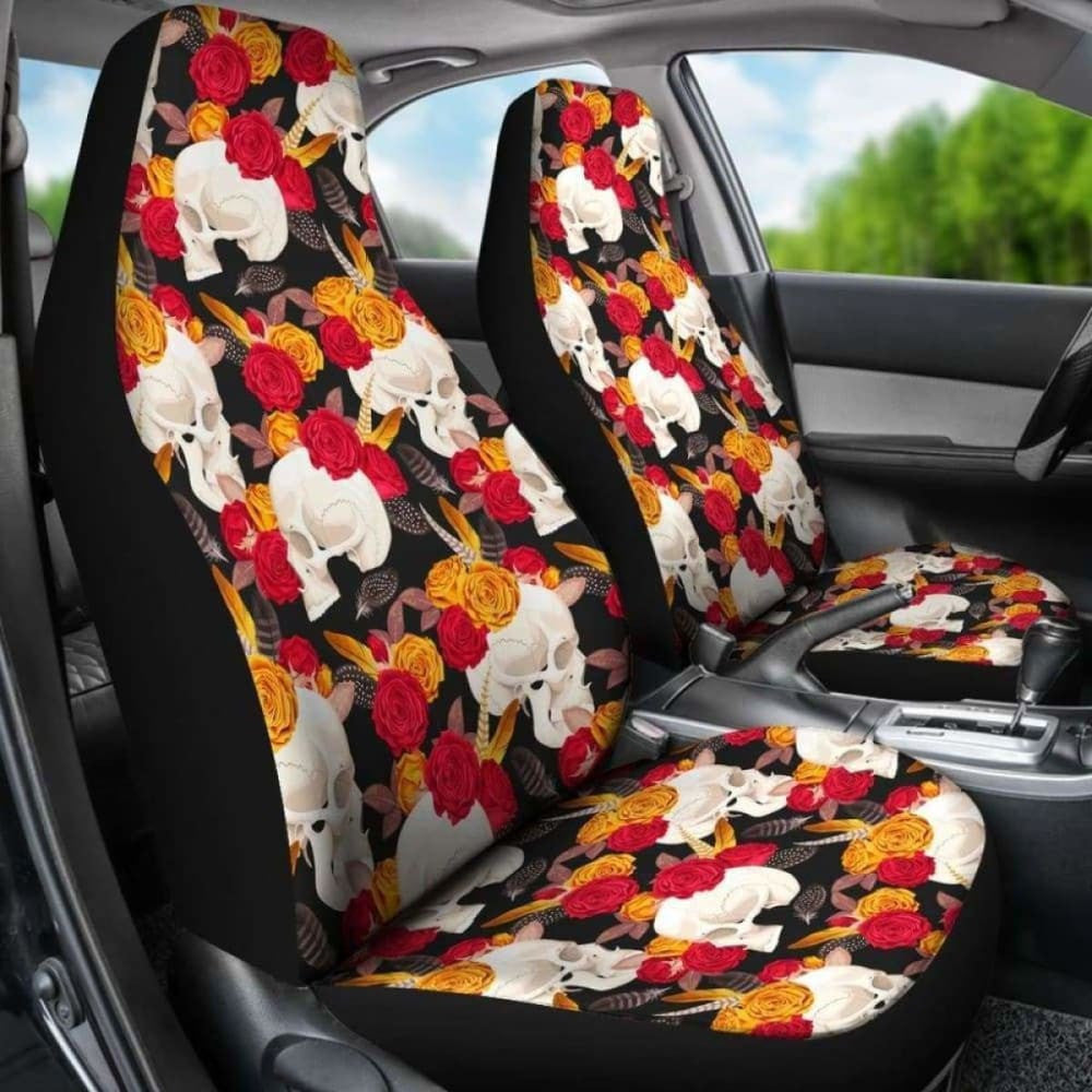 Set Seat Cover Sugar Skulls