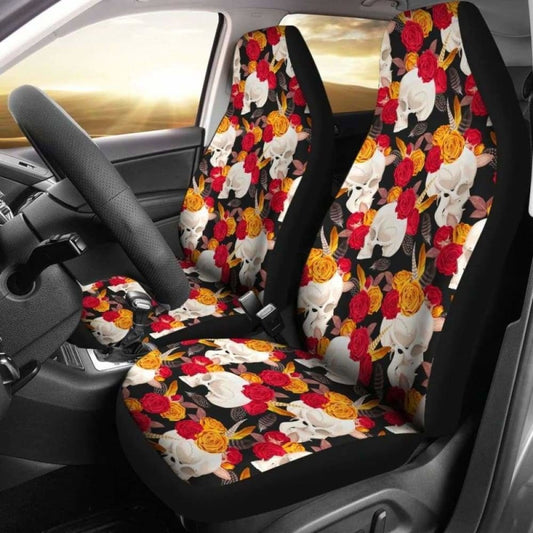 Set Seat Cover Sugar Skulls