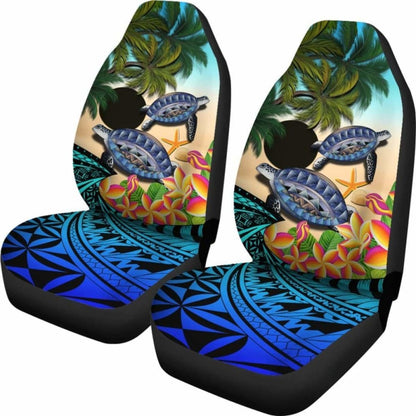 Palau Car Seat Covers - Polynesian Turtle Coconut Tree And Plumeria Amazing