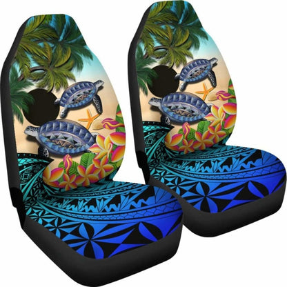 Palau Car Seat Covers - Polynesian Turtle Coconut Tree And Plumeria Amazing