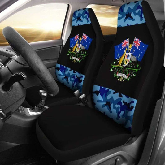 Coat Of Arms Of Australia With Camo Style Car Seat Covers Amazing
