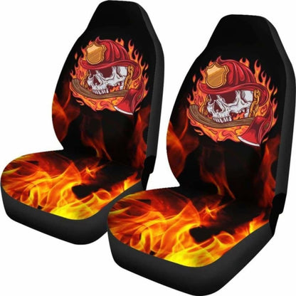 Fire Fighter Skull Car Seat Covers