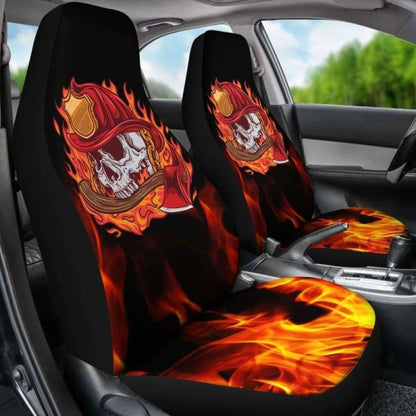 Fire Fighter Skull Car Seat Covers