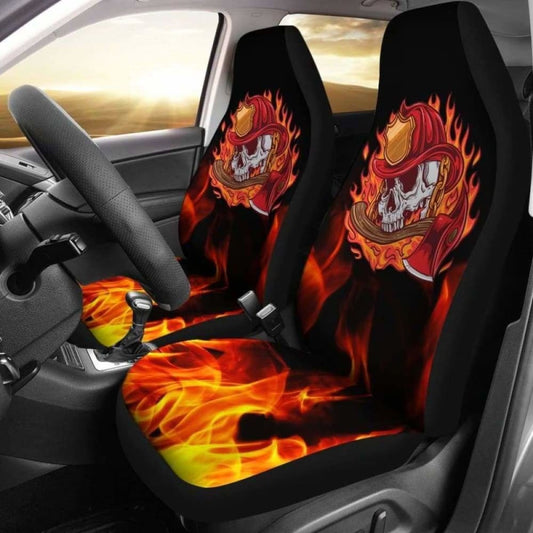 Fire Fighter Skull Car Seat Covers
