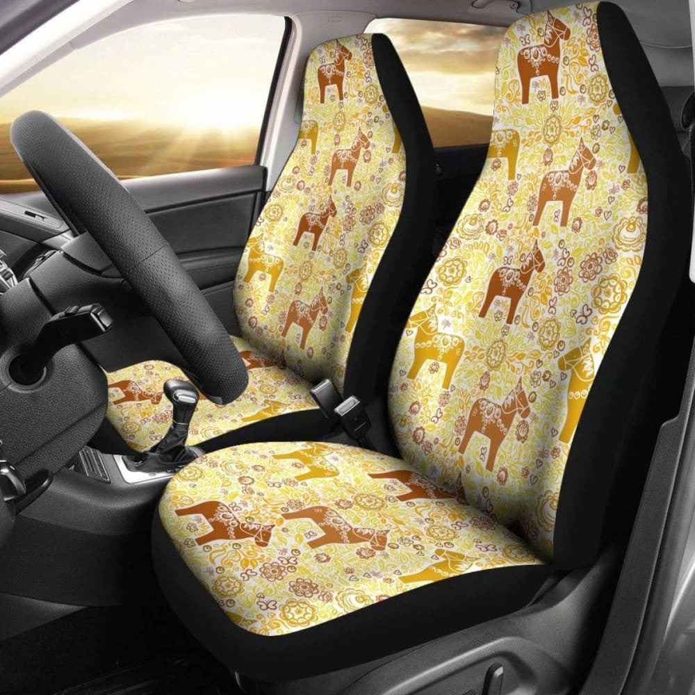 Swedish Dala Horse Car Seat Covers