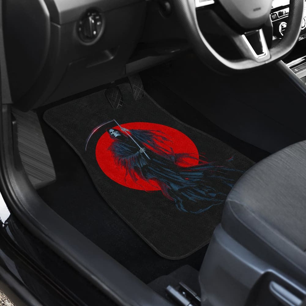 Grim Reaper Red Moon Car Floor Mats