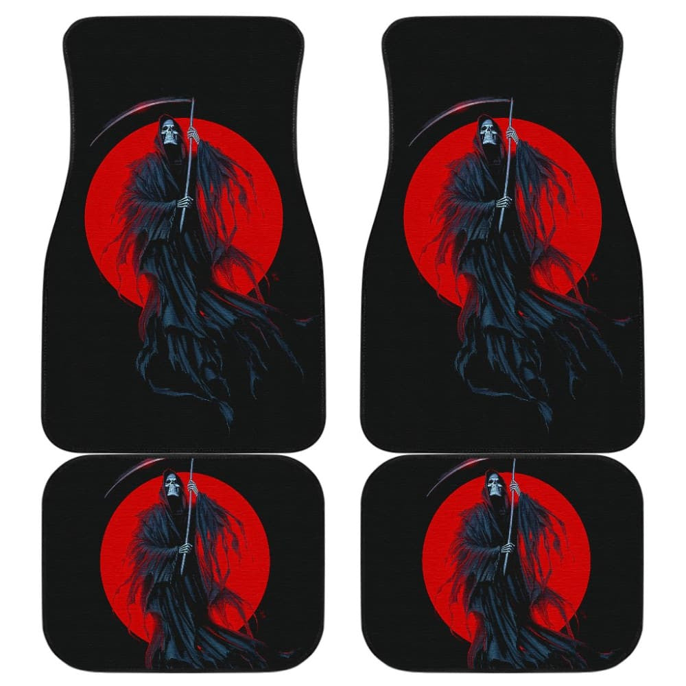 Grim Reaper Red Moon Car Floor Mats