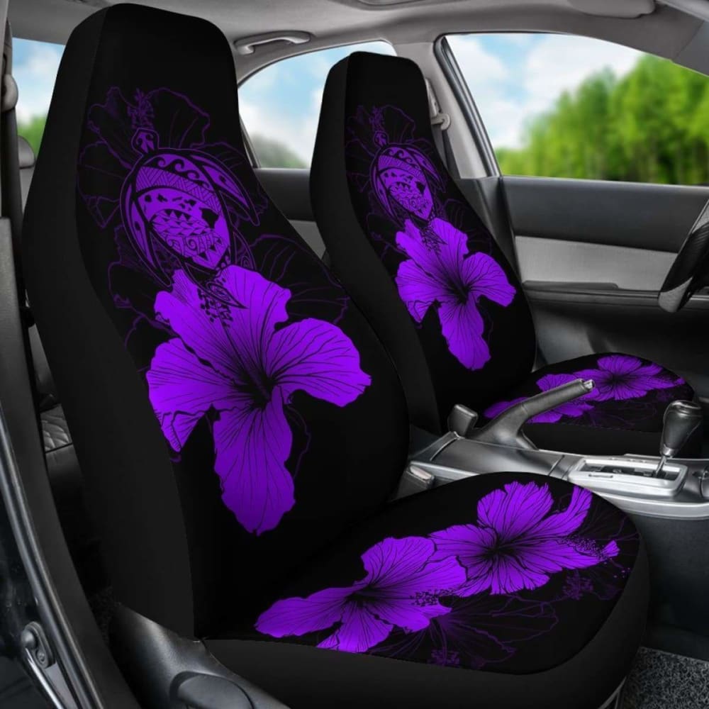 Hawaii Hibiscus Car Seat Cover - Turtle Map - Purple - New