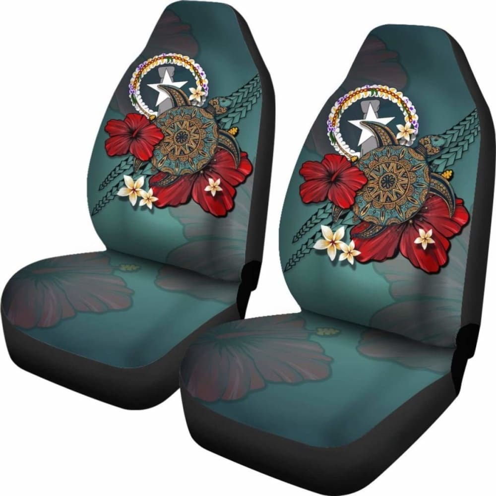 Northern Mariana Islands Car Seat Covers Blue Turtle Tribal Amazing
