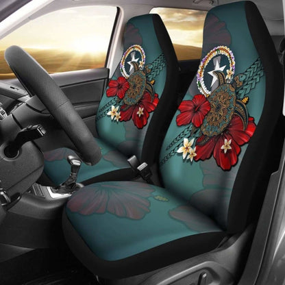 Northern Mariana Islands Car Seat Covers Blue Turtle Tribal Amazing