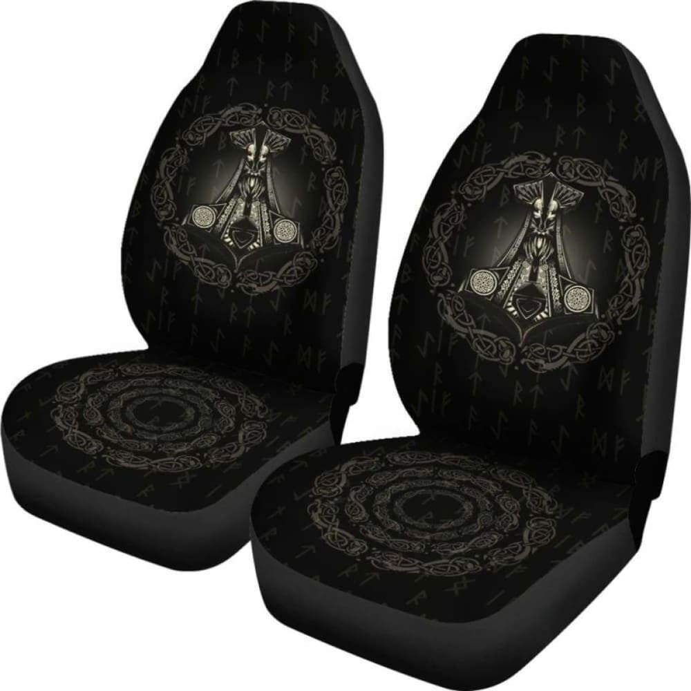 Viking Mjolnir Thor'S Hammer Rune Car Seat Covers
