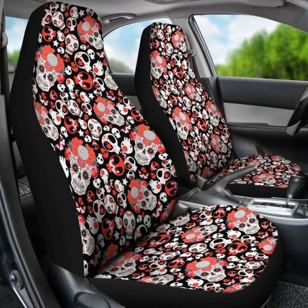 Set Pcs Gothic Skull Car Seat Covers