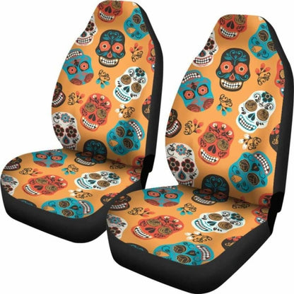 Set Pcs Car Seat Cover Sugar Skulls