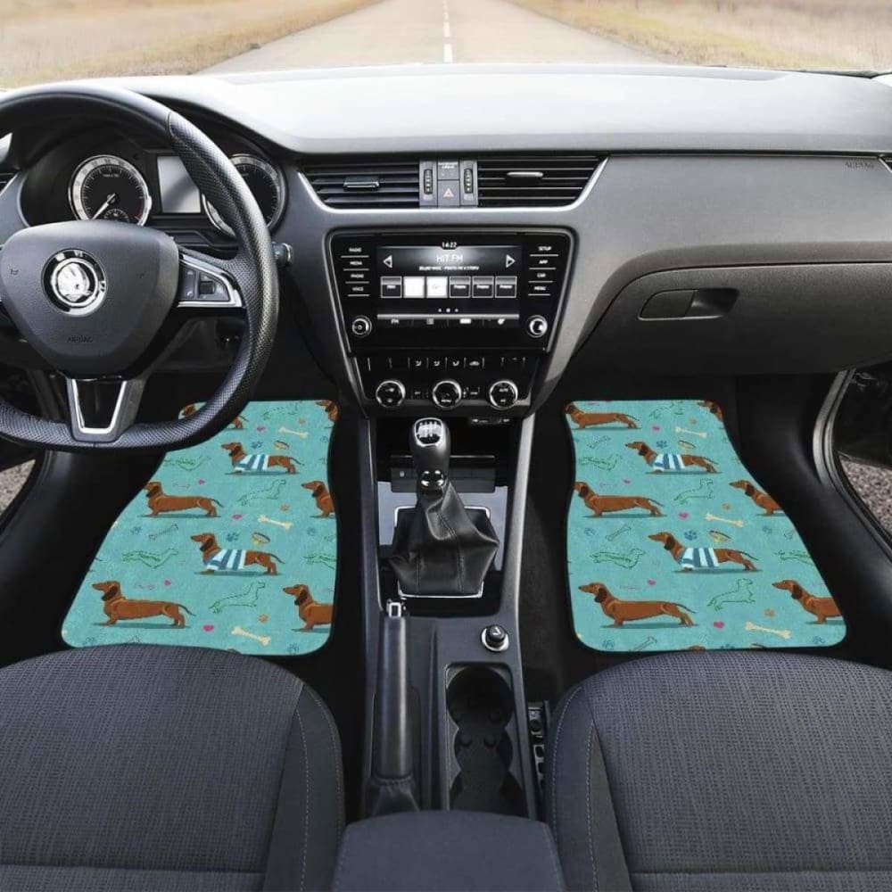 Dachshund Decorative Background Front And Back Car Mats