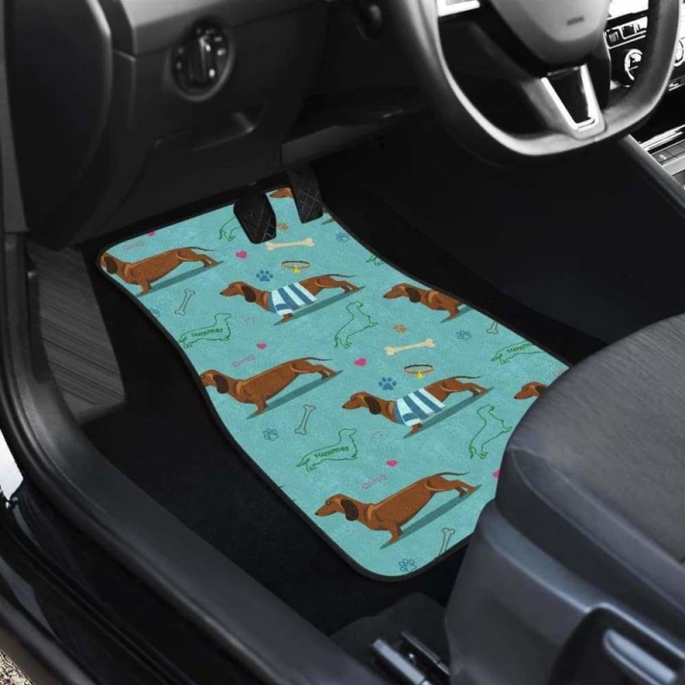 Dachshund Decorative Background Front And Back Car Mats