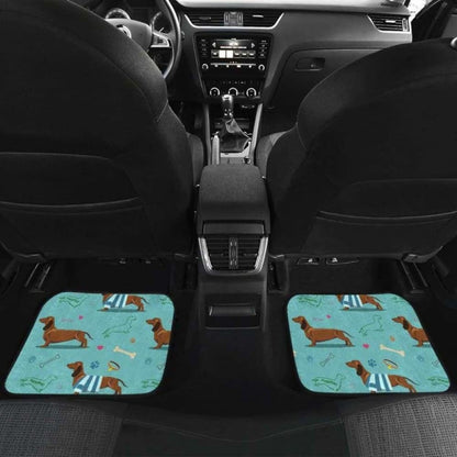 Dachshund Decorative Background Front And Back Car Mats