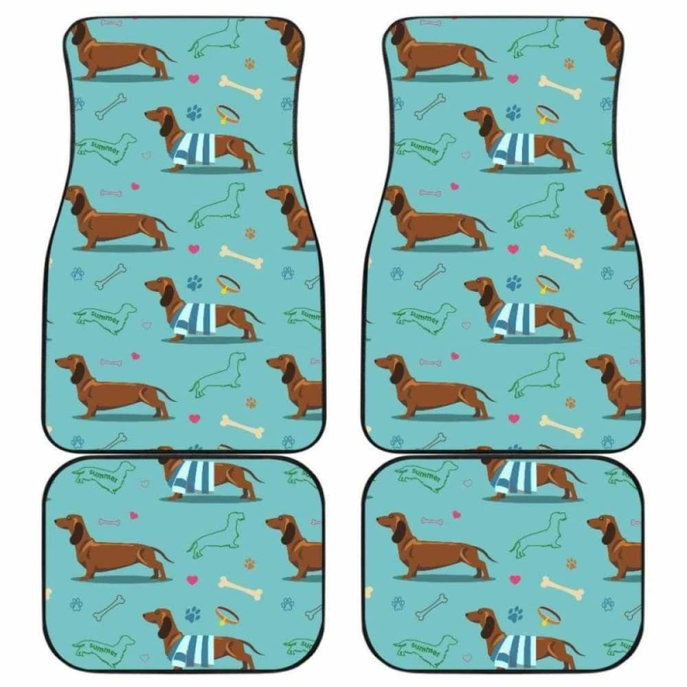 Dachshund Decorative Background Front And Back Car Mats