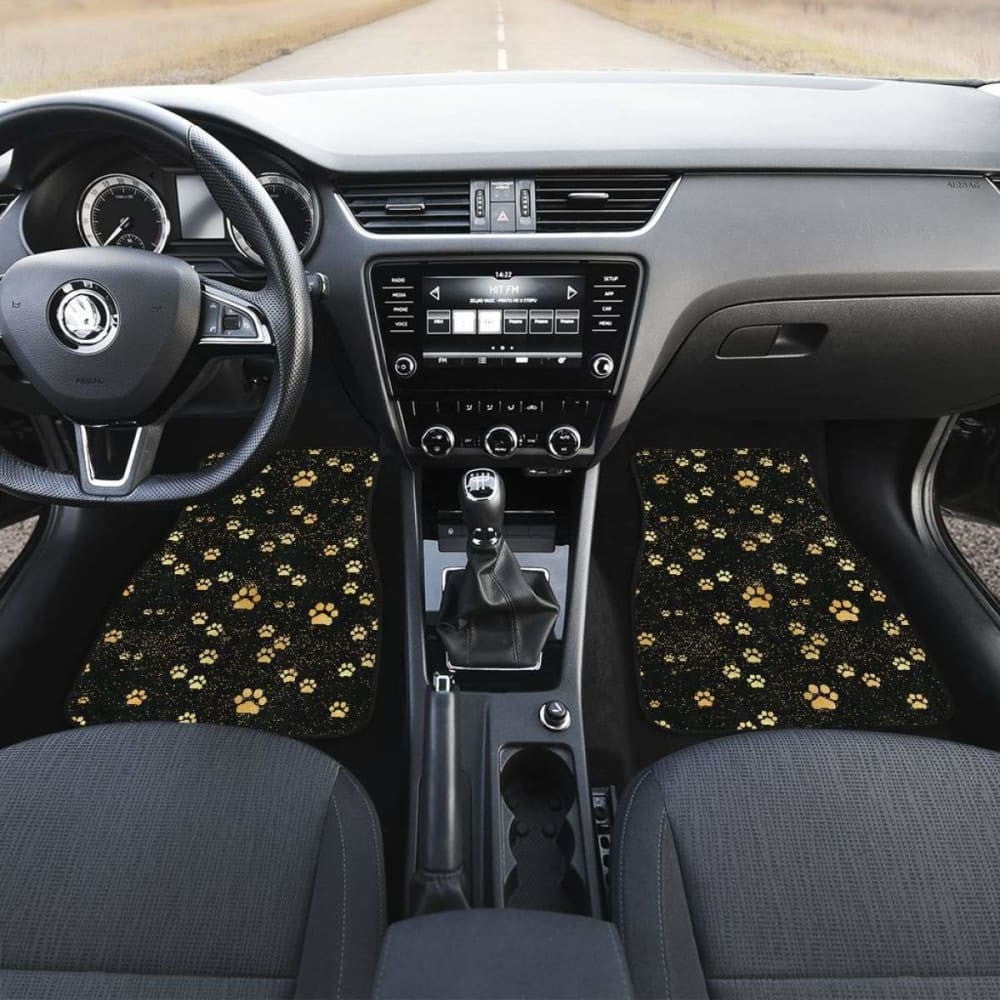 Dog Paws Pattern Print Design  Front And Back Car Mats