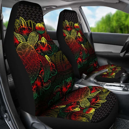 Tahiti Car Seat Covers - Tahiti Flag Turtle Hibiscus Reggae - New