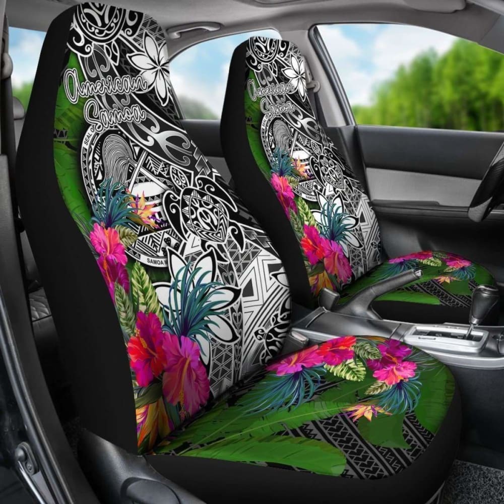 American Samoa Car Seat Covers - Turtle Plumeria Banana Leaf - Amazing