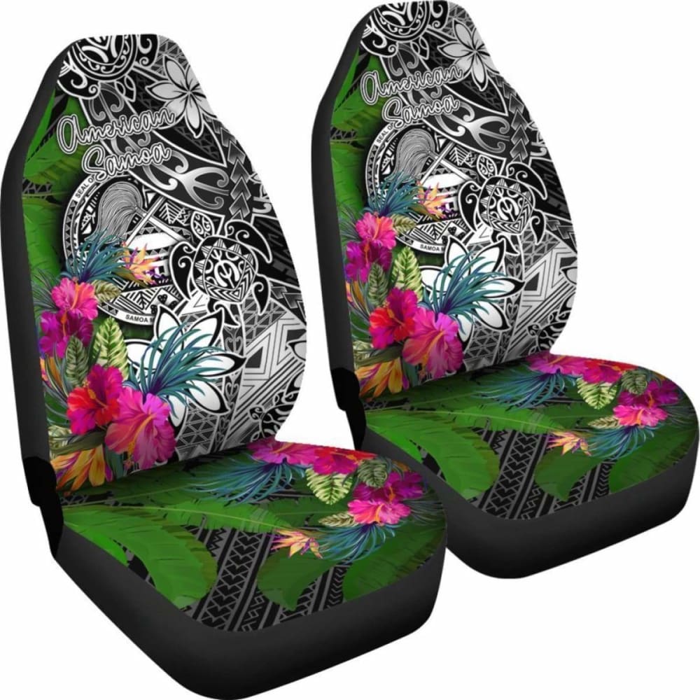 American Samoa Car Seat Covers - Turtle Plumeria Banana Leaf - Amazing