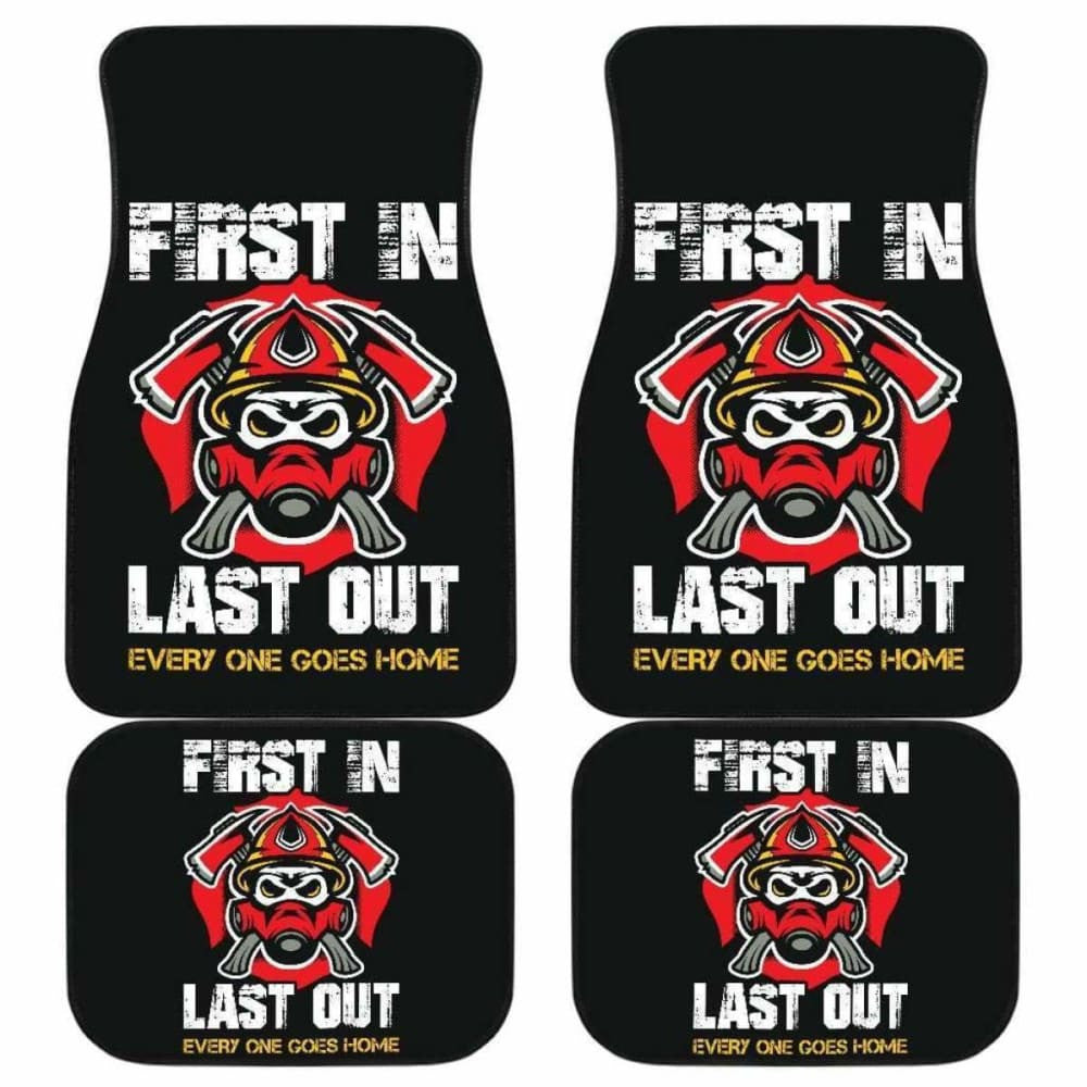 Firefighter First In Last Out Car Mats Set Of