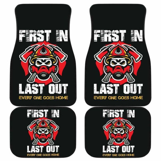 Firefighter First In Last Out Car Mats Set Of