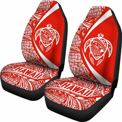 Hawaii Turtle Map Polynesian Car Seat Covers - White And Red - Best Look - New