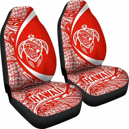 Hawaii Turtle Map Polynesian Car Seat Covers - White And Red - Best Look - New