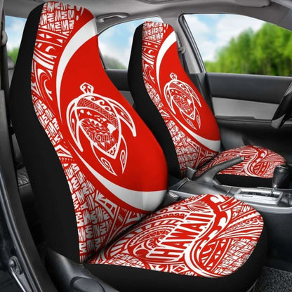Hawaii Turtle Map Polynesian Car Seat Covers - White And Red - Best Look - New