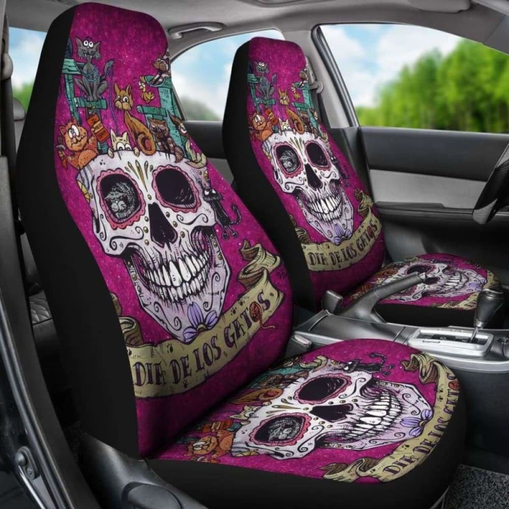 Set Pcs Gothic Skull Car Seat Covers