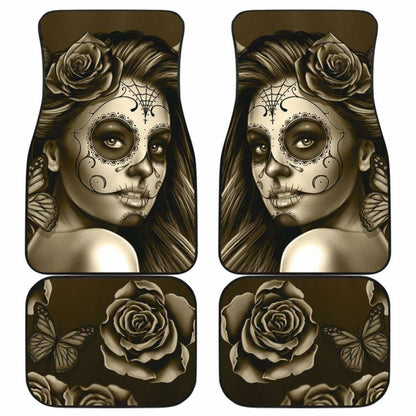 Calavera Girl - Sepia - Front and Back Car Floor Mats