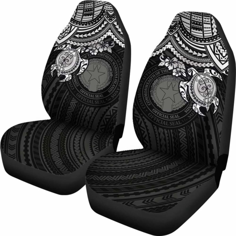 Northern Mariana Islands Polynesian Car Seat Covers - White Turtle - Amazing