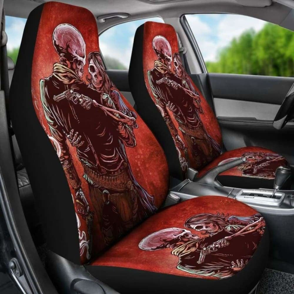 Set Of Skull Gothic Car Seat Covers